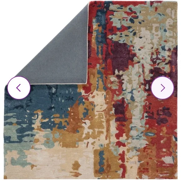 Abstract Multicolor Area Rug - Picture 3 of 4